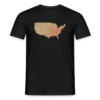 Karte bezirke der vereinigten staaten von amerika - Männer T-Shirt - Schwarz - Vorne - AI Model Male 178 light (178cm)