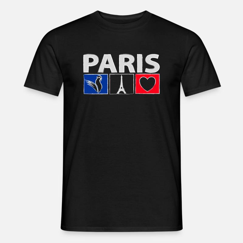 Paris mit Herz - Männer T-Shirt - Schwarz