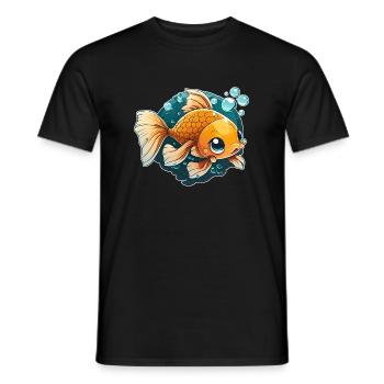 Goldfisch Aquarium Fisch Fische Fischzucht Tier - Männer T-Shirt - Schwarz - Vorne - AI Model Male 178 light (178cm)
