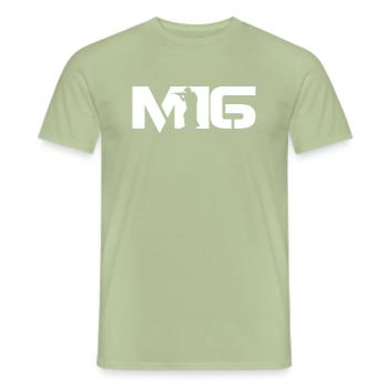 M16 Sturmgewehr (2) - Waffen - AR15 - Männer T-Shirt - Sage - Vorne - AI Model Male 178 light (178cm)