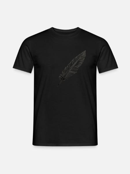 Eine Feder - Männer T-Shirt - Schwarz