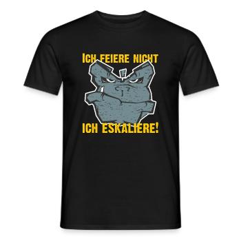 ich feiere nicht - ich eskaliere - Männer T-Shirt - Schwarz - Vorne - AI Model Male 178 light (178cm)