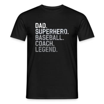 Père entraîneur de baseball - T-shirt homme - noir - Devant - AI Model Male 178 light (178cm)