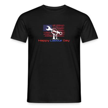 Joyeuse fête du travail - T-shirt homme - noir - Devant - AI Model Male 178 light (178cm)