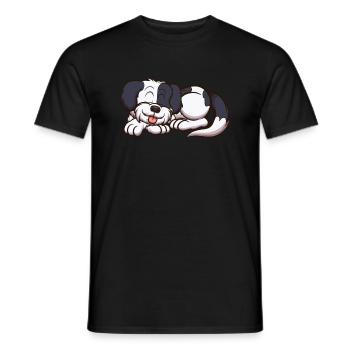 Sleeping Shih Tzu Dog - Men's T-Shirt - black - Front - AI Model Male 178 light (178cm)