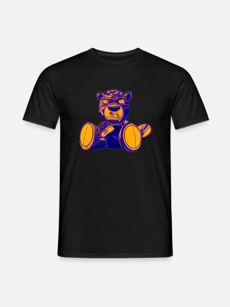 Creepy Teddy Yellow - Männer T-Shirt - Schwarz