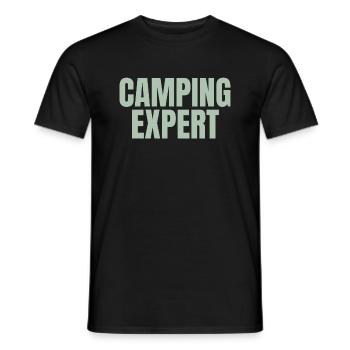 Camping expert - Men's T-Shirt - black - Front - AI Model Male 178 light (178cm)