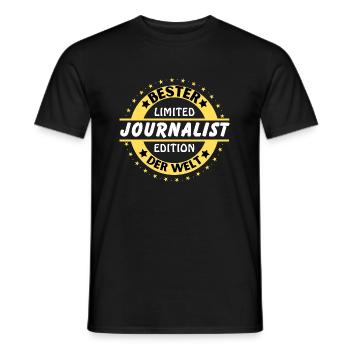 Best journalist in the world - Men's T-Shirt - black - Front - AI Model Male 178 light (178cm)