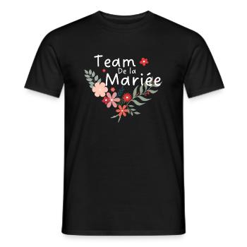 team de la mariée floral-équipe de la mariée - T-shirt homme - noir - Devant - AI Model Male 178 light (178cm)