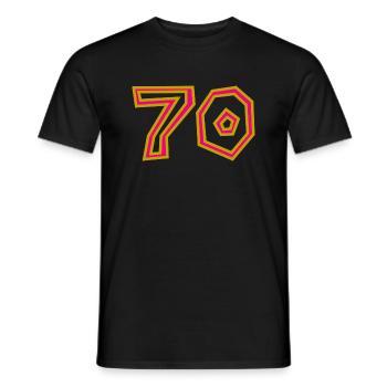70. 70 YEARS. 70TH ANNIVERSARY. 70TH ANNIVERSARY. - Men's T-Shirt - black - Front - AI Model Male 178 light (178cm)