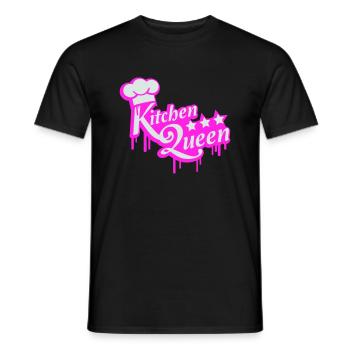 Logo Kitchen Queen lettrage Kitchen Queen femme - T-shirt homme - noir - Devant - AI Model Male 178 light (178cm)