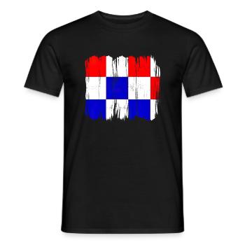Kroatien hrvatska kroatien hrv hr zagreb geteilte Flagge - Männer T-Shirt - Schwarz - Vorne - AI Model Male 178 light (178cm)