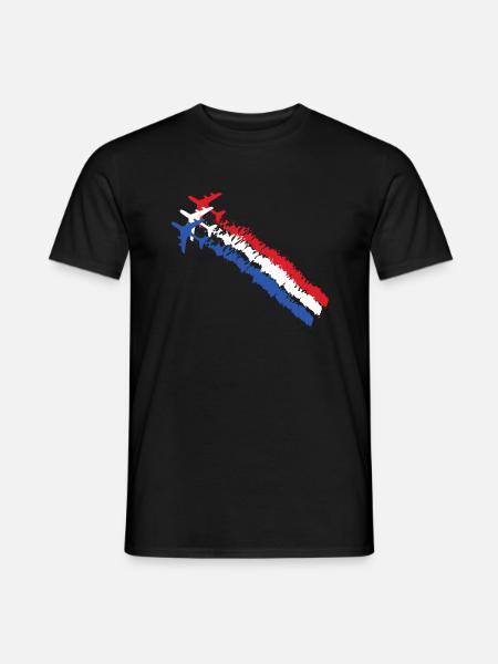Französische Flagge blau weiß rot Flugzeug Armee - Männer T-Shirt - Schwarz