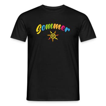 Lustige Sprüche - Sommer, Sonne, Strand, und Meer - Männer T-Shirt - Schwarz - Vorne - AI Model Male 178 light (178cm)