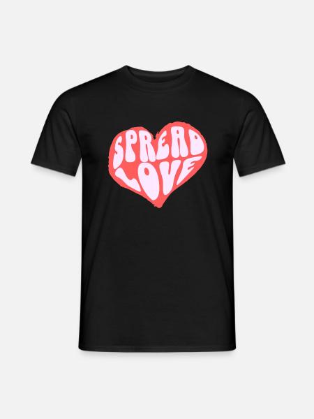 Spread love heart - Männer T-Shirt - Schwarz