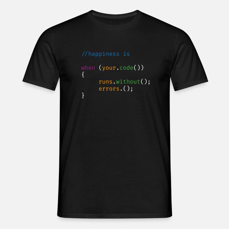 Happiness Code - Männer T-Shirt - Schwarz