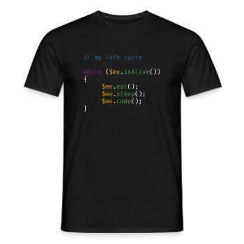 Live Cycle Code - Männer T-Shirt - Schwarz - Vorne - AI Model Male 178 light (178cm)