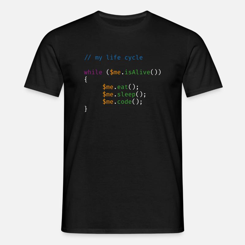 Live Cycle Code - Männer T-Shirt - Schwarz