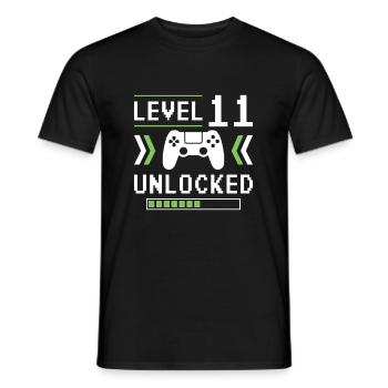 LEVEL 11 UNLOCKED GAMING GAMER BIRTHDAY GIFT - Men's T-Shirt - black - Front - AI Model Male 178 light (178cm)