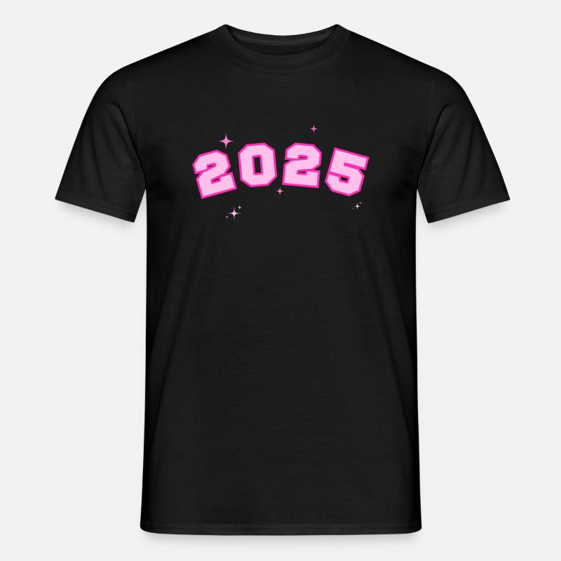 2025 Stern Rosa - Männer T-Shirt - Schwarz