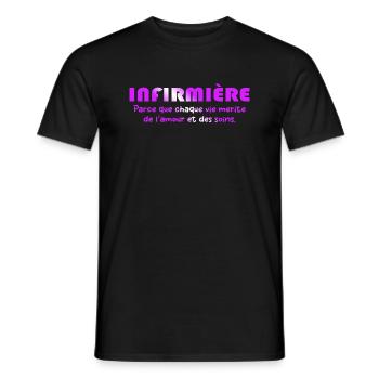 NURSE NURSE DOCTOR HUMOR DRÖLES - Men's T-Shirt - black - Front - AI Model Male 178 light (178cm)