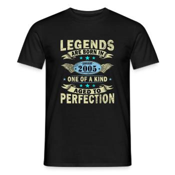 January 2005 - January 2005 Anniversary Gift - Men's T-Shirt - black - Front - AI Model Male 178 light (178cm)