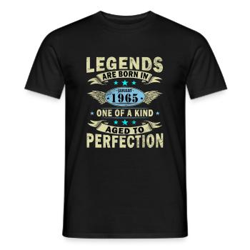 January 1965 - Birthday Gift January 1965 - Men's T-Shirt - black - Front - AI Model Male 178 light (178cm)