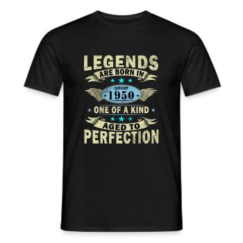 Janvier 1950 - Janvier 1950 Cadeau d’anniversaire - T-shirt homme - noir - Devant - AI Model Male 178 light (178cm)