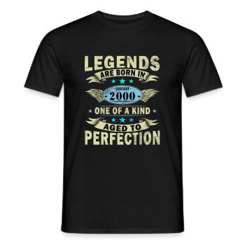 Januar 2000 Jahrgang 2000 - Geburtstag Januar 2000 - Männer T-Shirt - Schwarz - Vorne - AI Model Male 178 light (178cm)