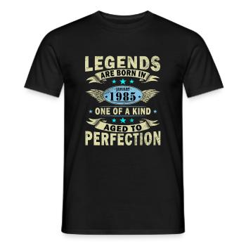 Birthday January 1985 | January 1985 Gift - Men's T-Shirt - black - Front - AI Model Male 178 light (178cm)
