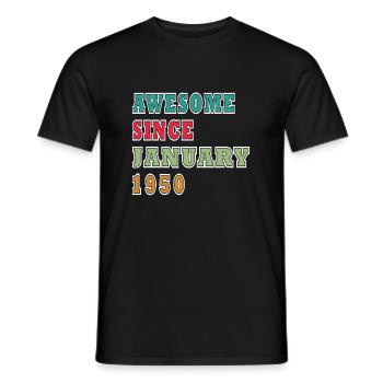 Janvier 1950 - Janvier 1950 Cadeau d’anniversaire - T-shirt homme - noir - Devant - AI Model Male 178 light (178cm)