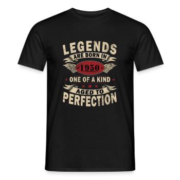 75 Jahre alt, Legenden 1950 Jahrgang 1950 Jubiläum - Männer T-Shirt - Schwarz - Vorne - AI Model Male 178 light (178cm)