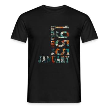 Janvier 1955 | Janvier 1955 Jubilé 1955 - T-shirt homme - noir - Devant - AI Model Male 178 light (178cm)