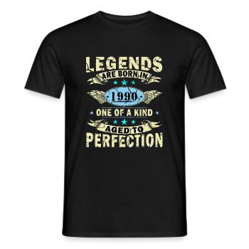 Légende depuis 1990 Né en 1990 Anniversaire 1990 - T-shirt homme - noir - Devant - AI Model Male 178 light (178cm)