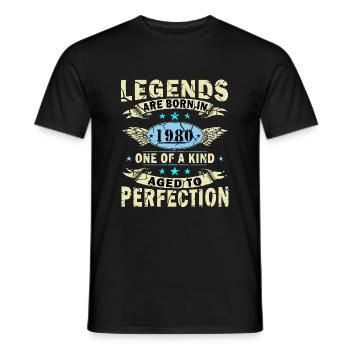 Geburtstag 1980 Limited Edition 1980 geboren sind - Männer T-Shirt - Schwarz - Vorne - AI Model Male 178 light (178cm)