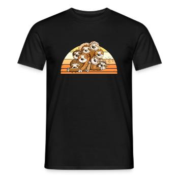 Lazy Pile Vintage Sloth Cartoon - Men's T-Shirt - black - Front - AI Model Male 178 light (178cm)