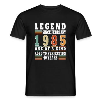 Février 1985, 40e anniversaire 1985 40e février - T-shirt homme - noir - Devant - AI Model Male 178 light (178cm)