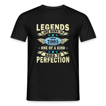 20th Birthday February 2005 Born 20 Years - Men's T-Shirt - black - Front - AI Model Male 178 light (178cm)