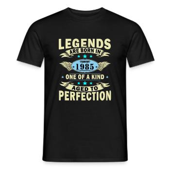 February 1985 Anniversary Gift. February 1985. - Men's T-Shirt - black - Front - AI Model Male 178 light (178cm)