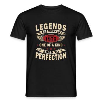 February 1975 Jubilee February 1975 February - Men's T-Shirt - black - Front - AI Model Male 178 light (178cm)
