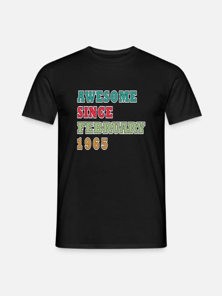60. Geburtstag Februar 1965 Jahrgang 60 Jahre - Männer T-Shirt - Schwarz