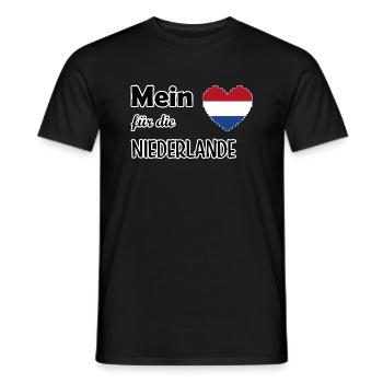 Mein Herz für die Niederlande - Männer T-Shirt - Schwarz - Vorne - AI Model Male 178 light (178cm)