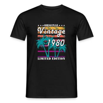 Geburtstag 1980 Geburtstag Jahrgang 1980 Retro - Männer T-Shirt - Schwarz - Vorne - AI Model Male 178 light (178cm)