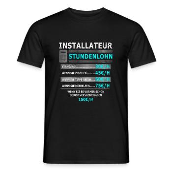 INSTALLATEUR - Männer T-Shirt - Schwarz - Vorne - AI Model Male 178 light (178cm)