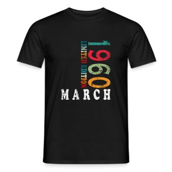 March 1960 March Birthday 1960 March Original - Men's T-Shirt - black - Front - AI Model Male 178 light (178cm)