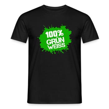 100% Grün Weiss - Männer T-Shirt - Schwarz - Vorne - AI Model Male 178 light (178cm)