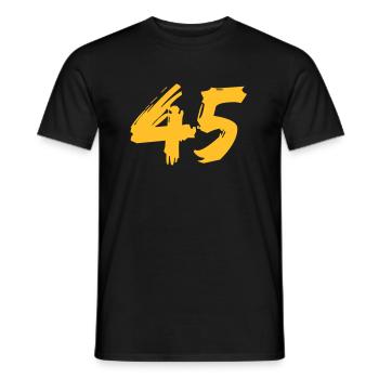 Brushed 45 - Männer T-Shirt - Schwarz - Vorne - AI Model Male 178 light (178cm)