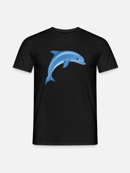 Blue Cute Dolphin - Men's T-Shirt - black