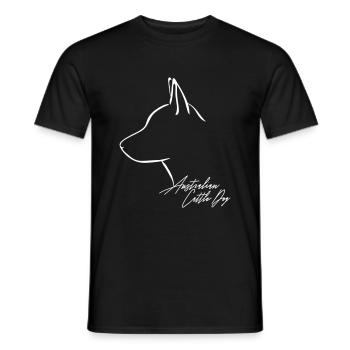 AUSTRALIAN CATTLE DOG Profile Wilsigns - Men's T-Shirt - black - Front - AI Model Male 178 light (178cm)