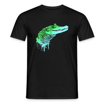 Krokodil Kroko Echse Alligator - Männer T-Shirt - Schwarz - Vorne - AI Model Male 178 light (178cm)